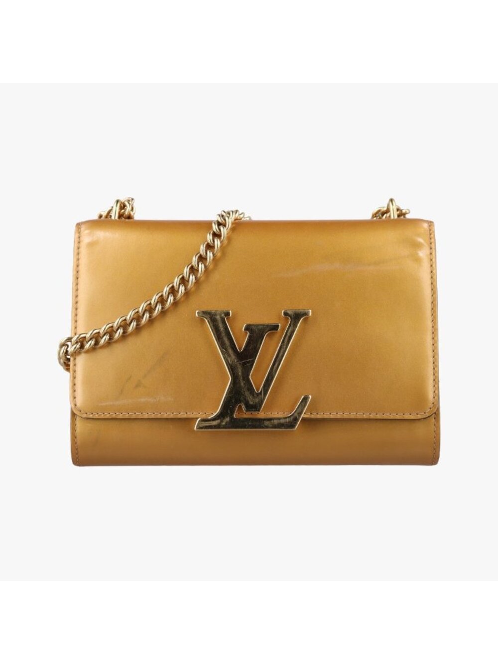 Louis Vuitton Pochette Louise MM Mustard Yellow Vernis Shoulder Bag